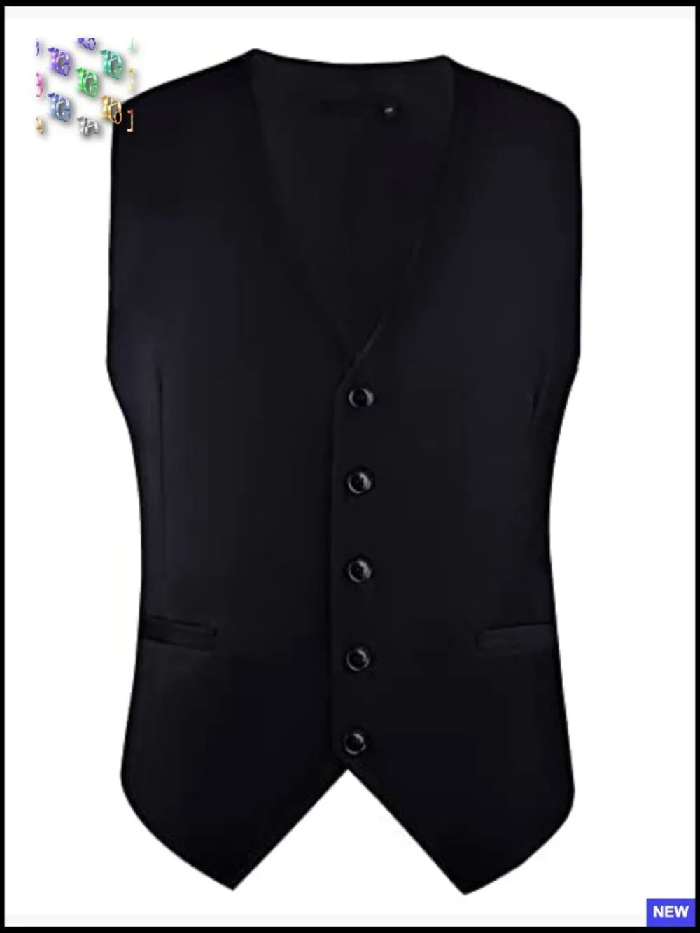 Slim Fit V-Neck Dress Vest Classic Formal Business Waistcoat Adjustable Strap